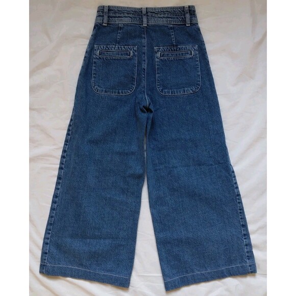 WE THE FREE Colette Crop High-Rise Wide-Leg Button-Fly Jeans Denim Womens 25 - Picture 8 of 11